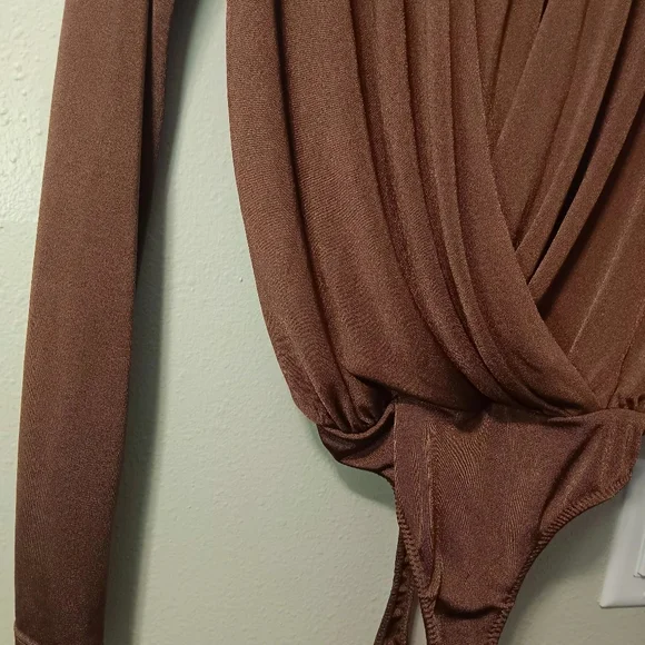 Free People Chocolate Brown Long Sleeve Bodysuit - Picture 9 of 16